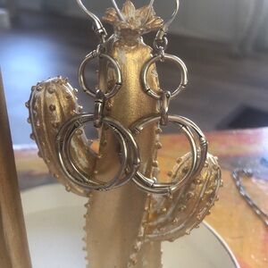 John Hardy Silver Bamboo Collection Large Round Interlocking Drop Earrings